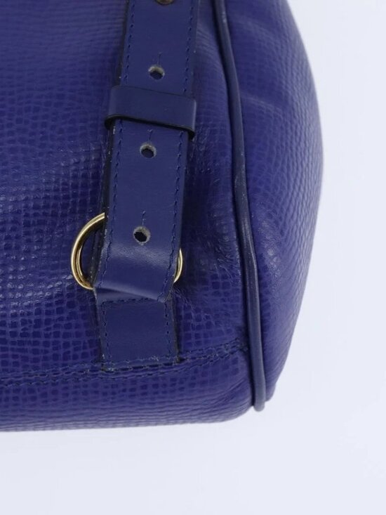 Christian Dior Backpack Leather Blue Gold Auth main image 16